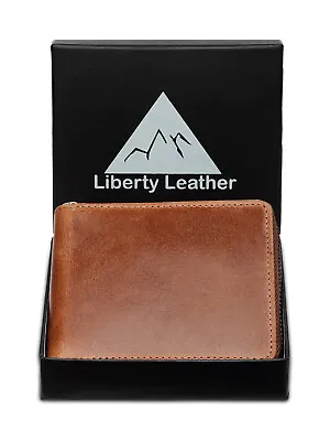 Genuine Leather Men's Zipper Zip-Around Organizer Bifold Wallet Tan • $15.99