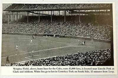 1947 Magazine Photo Chicago Cubs Wrigley Field Baseball Stadium Game In Progress • $10.93