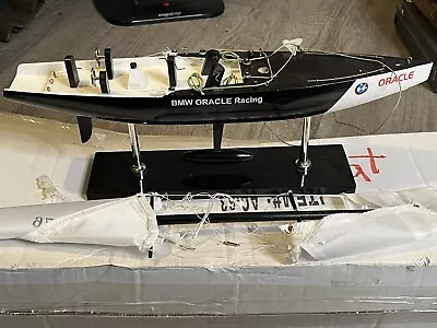 $175 • Buy BMW Oracle Sailing Racing 23” America’s Cup Wooden Model Ship Display Trophy