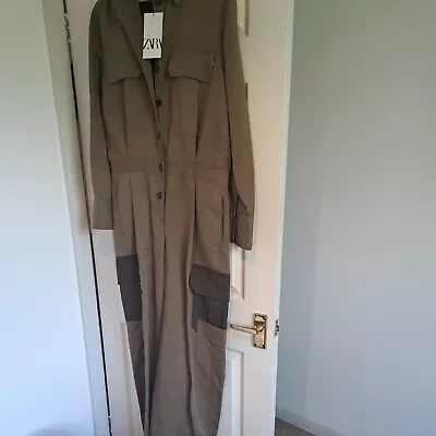 Zara Boiler Suit Khaki Wide Leg Size M new With Tags .. • £5.99