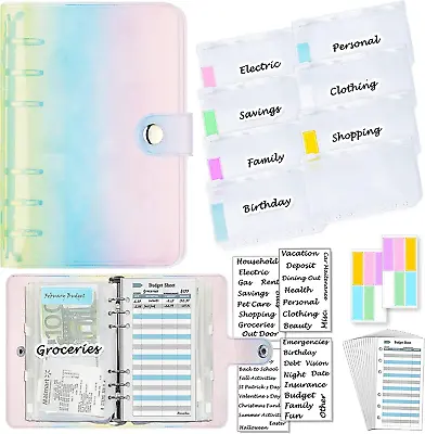 A6 Binder Soft Colorful PVC With 6-Ring Mini Binder With Mini Binder Pockets X8 • $7.98