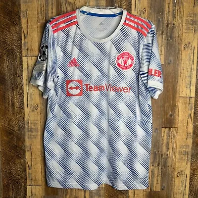 Manchester United 2021-22 CL Away Football Jersey Adidas Men’s Sz L • $39.99
