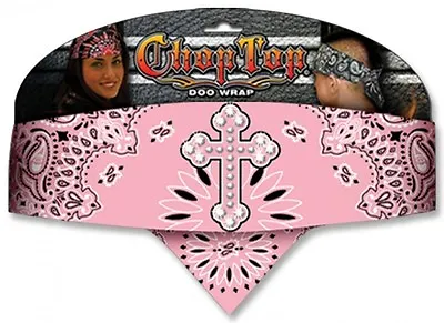 Pink Cross Rhinestones Paisley Chop Top Bandanna Head Wrap Sweatband Headband • $12.95