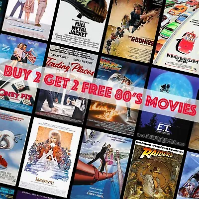 80's Classic Movie Posters Famous Cinema Film Prints A4 A3 A5 Sizes • £4.99