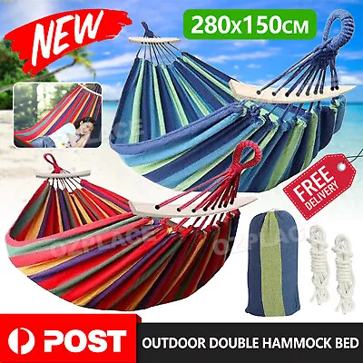 $21.90 • Buy 320KG Double Hanging Hammock Outdoor Garden Travel Beach Swinging Bed Camping