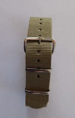 Plain Khaki - Nato/g10/mod Military Style Nylon Watch Strap - 14mm To 24mm • £5.99