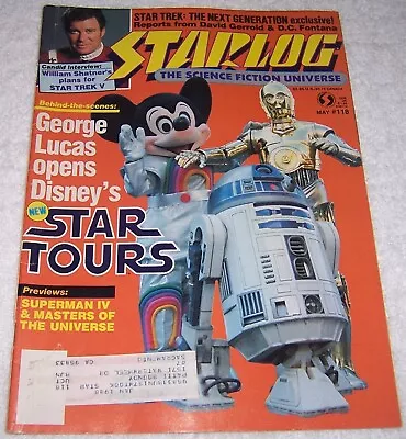 Starlog Magazine No. 118 May 1987 Disney's Star Tours • $4.99