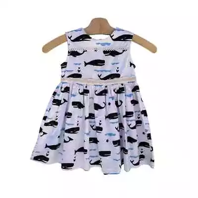 Misha Lulu Girl's White Whale Sleeveless Dress Size 4 • $25