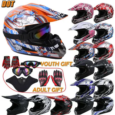 DOT Adult Kids Helmet Motorcycle Motocross Dirt Bike MX Offroad ATV UTV W/Gifts • $44.64