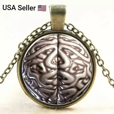 New Fashion Brozen Pendant Necklace IZombie Brain PSI Symbol Psychology Glass • $8.99