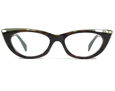 Morgenthal Frederics Eyeglasses Frames 392 INGRID Green Brown Cat Eye 50-17-135 • $39.99