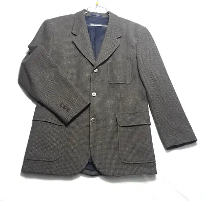 Structure Blazer Sport Coat Jacket Mens Size 40 Brown Wool Herringbone FREE TIE* • $42.87