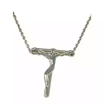 Tiffany & Co. Elsa Peretti Crucifix Cross Sliver Pendant Necklace • $180