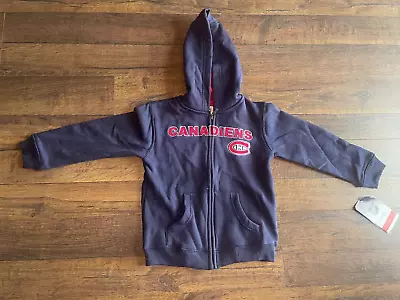 Montreal Canadiens Nhl Hooded Zip Up Sweatshirt Youth 5/6 Medium Brand New • $22.95