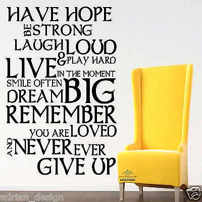 Have Hope Inspirational Wall Sticker Quotes Wall Decals Wall Art Home Decal • £5.50