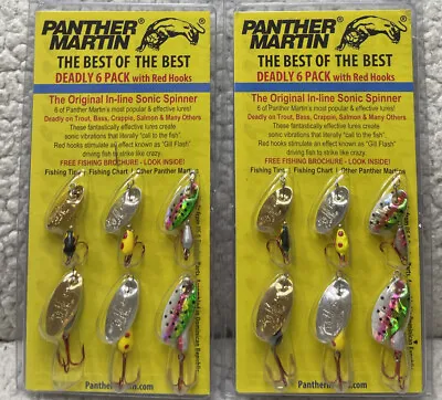 $28 • Buy (2) Panther Martin Deadly 6 Pack With Red Hooks 12 Spinners All New