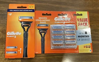 Bundle Of Gillette Fusion 5 Razor And Pack Of 8 Gillette Fusion5 Blades • $41.95