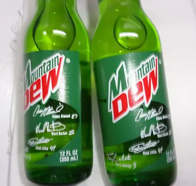 2 Mountain Dew Nascar Dew Crew 12 Oz Glass Bottles. • $6