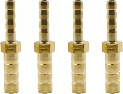 4PCS Brass Hose Brab 1/4 To 3/16 Brass Hose Barb Reducer Fitting • $8.46