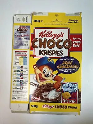 Vintage KELLOGG'S CHOCO KRISPIES Formerly COCO POPS CEREAL BOX 1999 Very Rare • £10