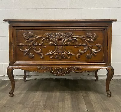 Vintage Pine French Louis XV Or Country French Style Carved Commode Or Dresser • $1025