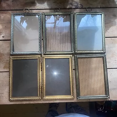 Lot 5 Vtg  Gold Metal Brass Silver Embossed Picture Frames Easel 5x7 • $15