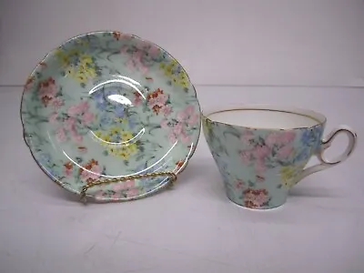 £29.43 • Buy Vtg Shelley England Bone China Melody Chintz Floral Teacup Cup & Saucer Plate