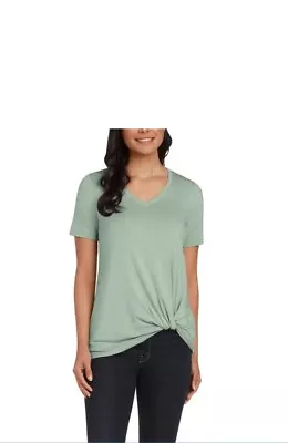 Matty M Women's V-Neck Twist Front Tee (B9) • $16.99