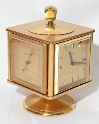 Antique Vintage IMHOF Swiss Brass Gilt 4 Sided Clock & Weather Station • $186.49