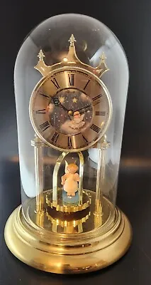 Vintage Hermle Angel Stary Sky Glass Dome Quartz Anniversary Clock Germany  • $65