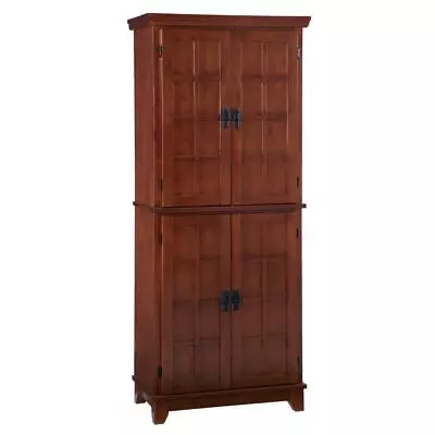 HOMESTYLES Pantry Cabinet 30 W Mission Style Removable Shelves Wooden Brown • $597.77