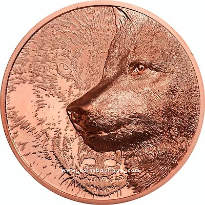 Mystic Wolf 50g Proof Like Copper Coin Double Sided High Relief Mongolia 2021 • $54.95