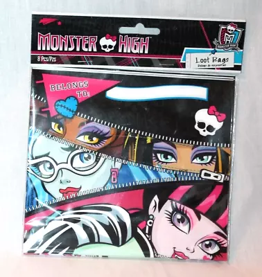 New In Package 2011 Monster High 8- Loot Bags  Party Supplies • $4.99