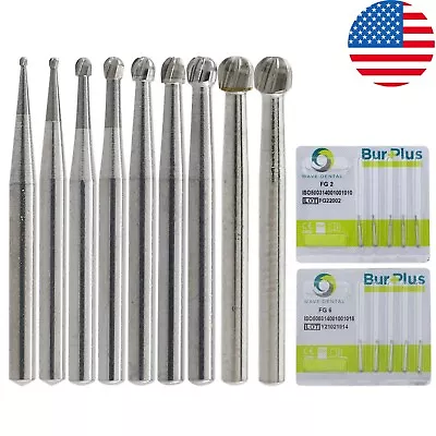 Wave Dental Carbide Burs Round For High Speed Handpiece FG 1/4 1/2 2 4 6 8 Prima • $76.49