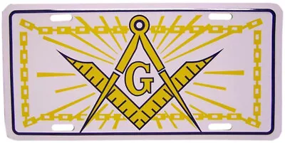 Mason Masonic White 6 X12  Aluminum License Plate Tag • $8.88