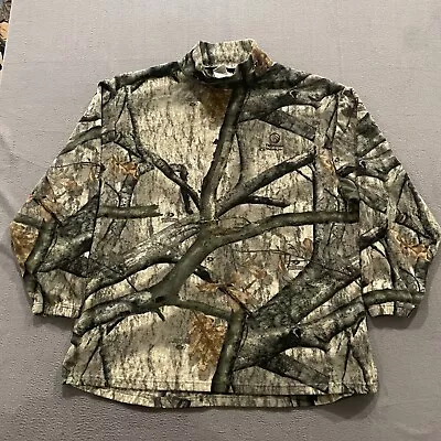 Vintage Mossy Oak Sweatshirt Mens 2XL Treestand Camouflage Mock Neck Fleece Y2K • $38.88