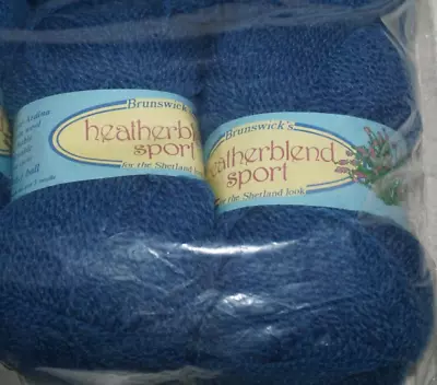 2 Skeins Brunswick  Heatherblend Sport  Enamel Blue Heather Ardina/Wool Yarn • $8.99