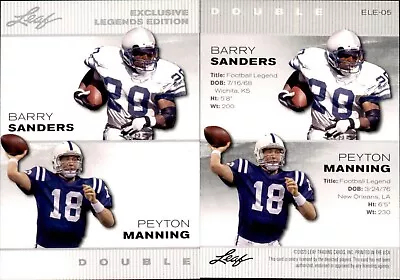 2023 Leaf Legends Edition Barry Sanders / Peyton Manning #ELE-05 Colts Lions • $4.21