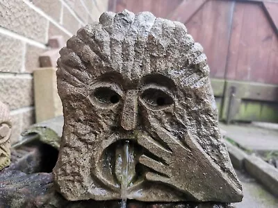 Rare Unique Real Sandstone Face Wall Water Feature Carved By Ex Cathedral Mason  • £75