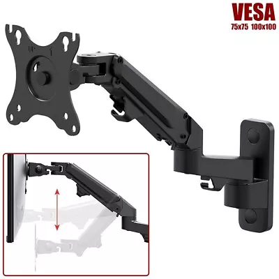 Full Motion Monitor Wall Mount Articulating Arm Gas Spring For Up To 27  Screen • $79.06