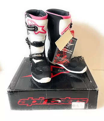 Alpinestars Women's Stella Tech 3 MX Motocross Boots Shoes Black/Pink Sz 8 US • $229.95
