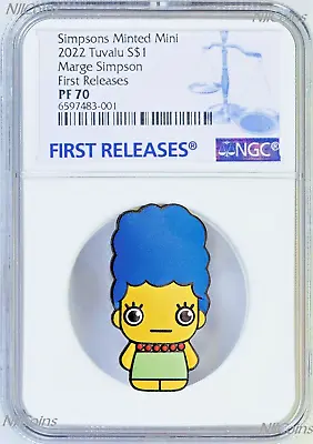 2022 Simpsons Marge 3rd In Minted Mini Series 1oz Silver $1 Coin NGC PF70 FR • $169.99