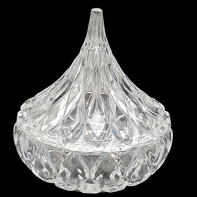 Godinger Candy Dish Shannon Crystal Dublin Lidded Cut Glass Hershey's Kiss 1991 • $53.42