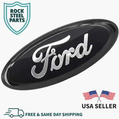1  BLACK & CHROME 2005-2014 Ford F150 FRONT GRILLE/ TAILGATE 9 Inch Oval Emblem  • $19.94