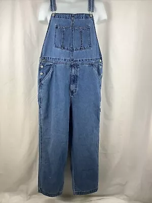 Vintage County Seat Jeanswear Baggy Overall Size Large Men's Blue Denim • $26.90