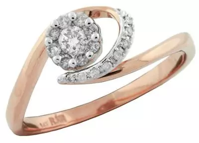 Estate .22ct Diamond 14kt Rose Gold 3d Classic Flower Love Knot Fun Ring • $1048.73