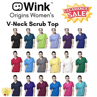 Wink Origins Women's V-Neck Scrub Top | 6016 CLEARANCE | Size XXS • $7.99