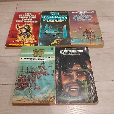 Lot X 5 Harry Harrison Vintage Sci Fi Stainless Steel Rat +2 Paperbacks #L25 • £11.49