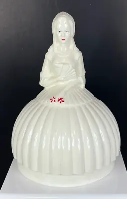 Vintage Victorian Woman White Hard Plastic Thread Holder • $29.99