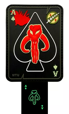 Mandalorian Bounty Hunter Boba  Dead Card Patch (Glow Dark-PVC Rubber-BH9) • $7.99